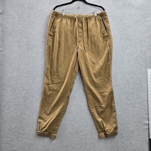 GAP Men Pants L Brown Joggers Jogger Casual Zipper 27" Inseam
